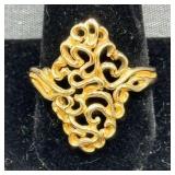 14K Gold Size 11.75 Filigree Ring