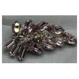 Rhinestone Floral Clip-On Brooch