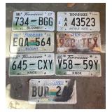 7 Tennessee License Plates