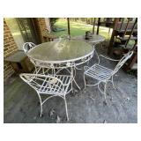 Wrought Iron Patio Furniture-2 Glass Top Tables &