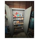 Metal Cabinet and Contents