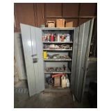 Metal Cabinet and Contents - 5 Shelves