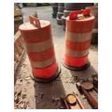 2 Orange Construction Barrels