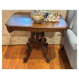 Ornate Wooden Side Table With Carved Details