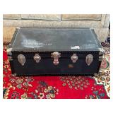 Black Metal Trunk With Silver Latches