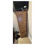 Two Wooden Filing Cabinets With Drawers