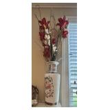 Large Ceramic Vase with Floral Motif