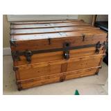 Vintage Wooden Trunk With Contents