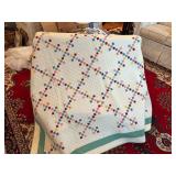 Handmade Patchwork Quilt with Geometric Design
