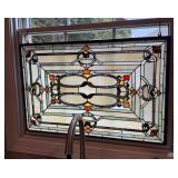 Stained Glass Panel With Geometric Design