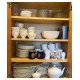 Contents of Kitchen Cabinet Including Dishware