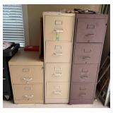 Three Metal Filing Cabinets