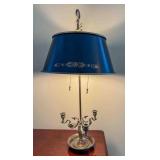 Brass Table Lamp with Black Shade