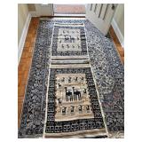 Handwoven Wool Rug with Giraffe Motif