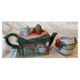 Fitz & Floyd Dish & TeaPot