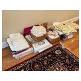 Asst. Lot of Textiles, Linens & Longaberger Basket