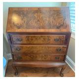 Wooden Secretary Desk With Three Drawers