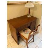 Sewing Machine Desk with Chair and Lamp