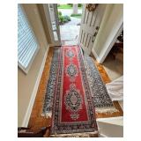 Kusadasi Wool Runner Rug with Floral Pattern