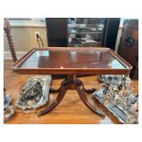 Wood and Glass Top Tray Table
