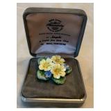 Royal Worcester Bone China Floral Brooch