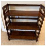 Wooden Folding Three-Shelf Bookshelf