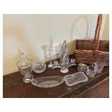 Crystal & Clear Glass Decorative Items with Basket