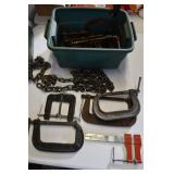 Tote of Variety of Clamps
