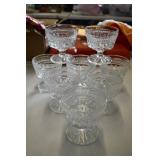Set of 8 Cut Glass Sundae Cups