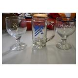 Set of 3 Advertising Drinking Glasses