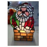 Santa Claus Stain Glass Lamp