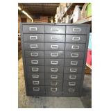 Vtg Metal Parts Drawers Cabinet