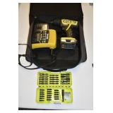 Ryobi Drill with Impact Driving Bits