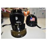 Pair of Motorcycle Helmets w/ Face Shield & Visors