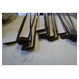 Antique Wood Shaft Golf Irons and Drivers