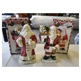 Ceramic Santa Statue Pair