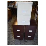 Set of 3 Metal 2 Drawer Filing Cabinets