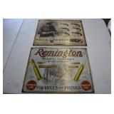 Vtg Tin Remington and Smith & Wesson Signs