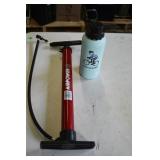 Bike Pump and Life is Good Water Bottle
