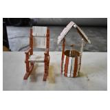 Mini Handmade Wishing Well & Rocking Chair