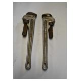 Pair of Rigid 18" Aluminum Pipe Wrenches