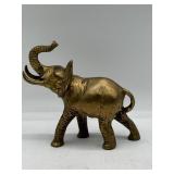 Brass Elephant Figurine with Raised Trunk