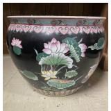 Large Vtg Chinese Porcelain Fishbowl Jardiniere