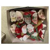 Collection of Santa Face Blow Mold Ornaments