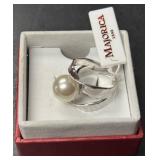 Majorica Sterling Silver Ring w/ Pearl Accent