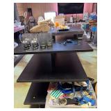 Black Multi-Tier Rolling Display Shelf