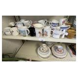 Large Collection of Coffee Mugs & Various Dishware