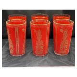 6 VTG Culver Thai Princess Highball Glasses