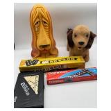 Dog Figurines and Domino Sets