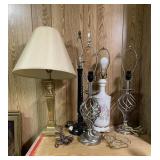 5 Various Table Lamps-The brown one doesn